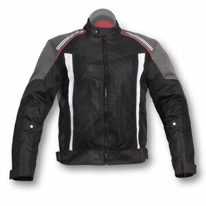 RIDERACT® Men’s Motorcycle Riding Jacket Black Waterproof Textile Gear NEW